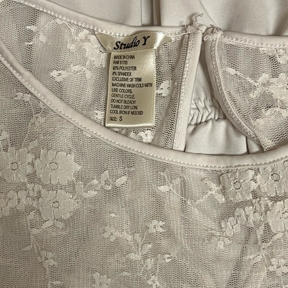 Studio Y Lace Tie Dressy Blouse Top Small - Picture 4 of 5